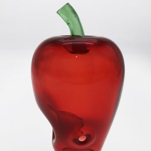 4″ Glass Apple Sculpture – Spoon-Shaped Decorative Piece