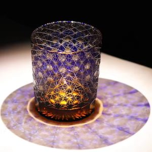 Handmade Edo Kiriko Whiskey Glass – Antique-Style Cut Crystal Glassware for Parties & Collectors