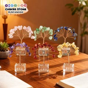 Natural Crystal Tree with Glass Base – Decorative Life Tree for Home & Holiday Gifts