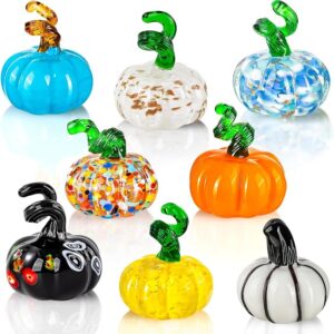 8 Pcs-Hand-Blown-Glass-Pumpkin-Decoration