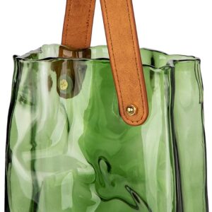 Glass-Purse-Vase-Green